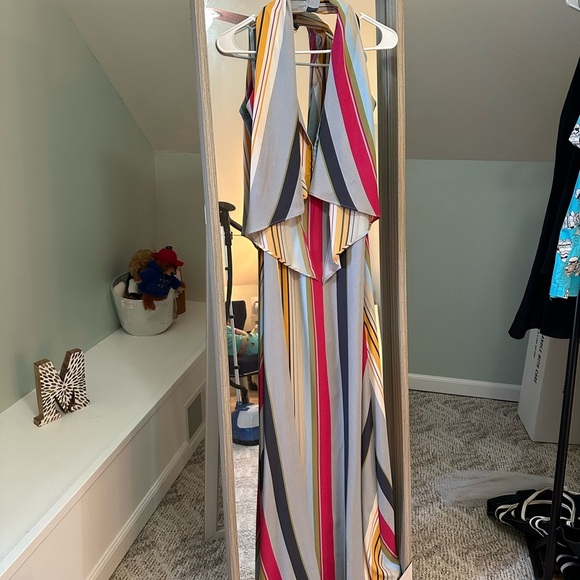 Lulus formal Multicolor Striped Halter Maxi Dress Size Small - Picture 7 of 13